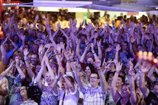 The audience is enjoying the music.