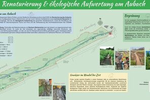 Infotafel zur Aubachrenaturierung © Francke + Knittel GmbH