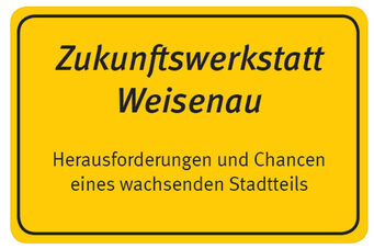 Logo der Zukunftswerkstatt Weisenau im Stil eines Ortsschildes