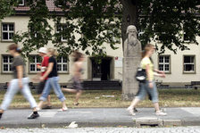 Büste von Johannes Gutenberg auf dem Campus Mainz