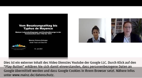 Die Landeshauptstadt Mainz nutzt den Video-Dienst Youtube. Vor einem Klick auf den Play-Button empfängt Youtube keine Daten und setzt keine Cookies. Nähere Informationen über Youtube finden Sie in den Datenschutzinformationen zu unserem Youtube-Kanal: www.mainz.de/datenschutz