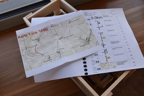 Weinholzkiste und "Roadbook"