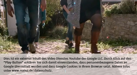 Die Landeshauptstadt Mainz nutzt den Video-Dienst Youtube. Vor einem Klick auf den Play-Button empfängt Youtube keine Daten und setzt keine Cookies. Nähere Informationen über Youtube finden Sie in den Datenschutzinformationen zu unserem Youtube-Kanal: www.mainz.de/datenschutz